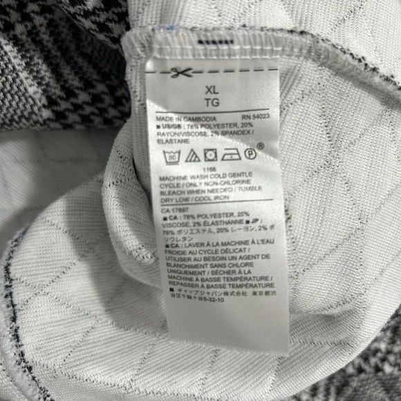 Banana Republic Women's Size XL Asymmetrical Quilted Moto Jacket Black and White - Picture 6 of 8